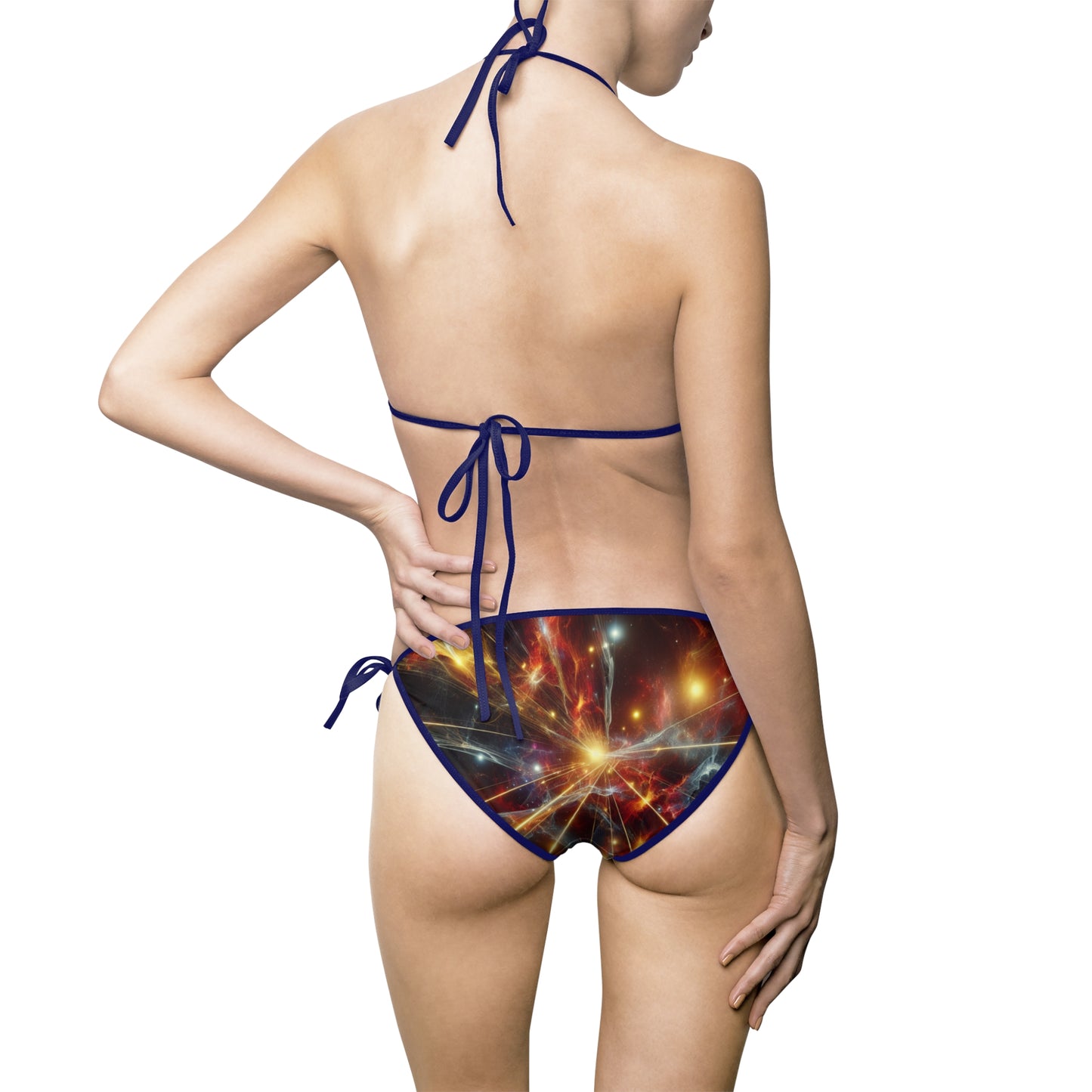 Cosmic Vibes Women's Bikini Swimsuit - Vibrant Galaxy Print for Summer Fun