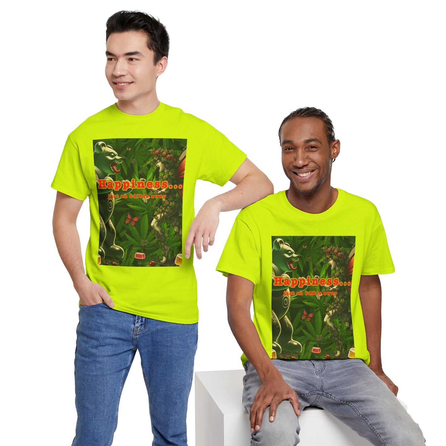 Happiness Jungle Unisex Heavy Cotton Tee, Graphic T-Shirt, Nature Lover Gift, Summer Wardrobe Essential, Unisex Casual Wear