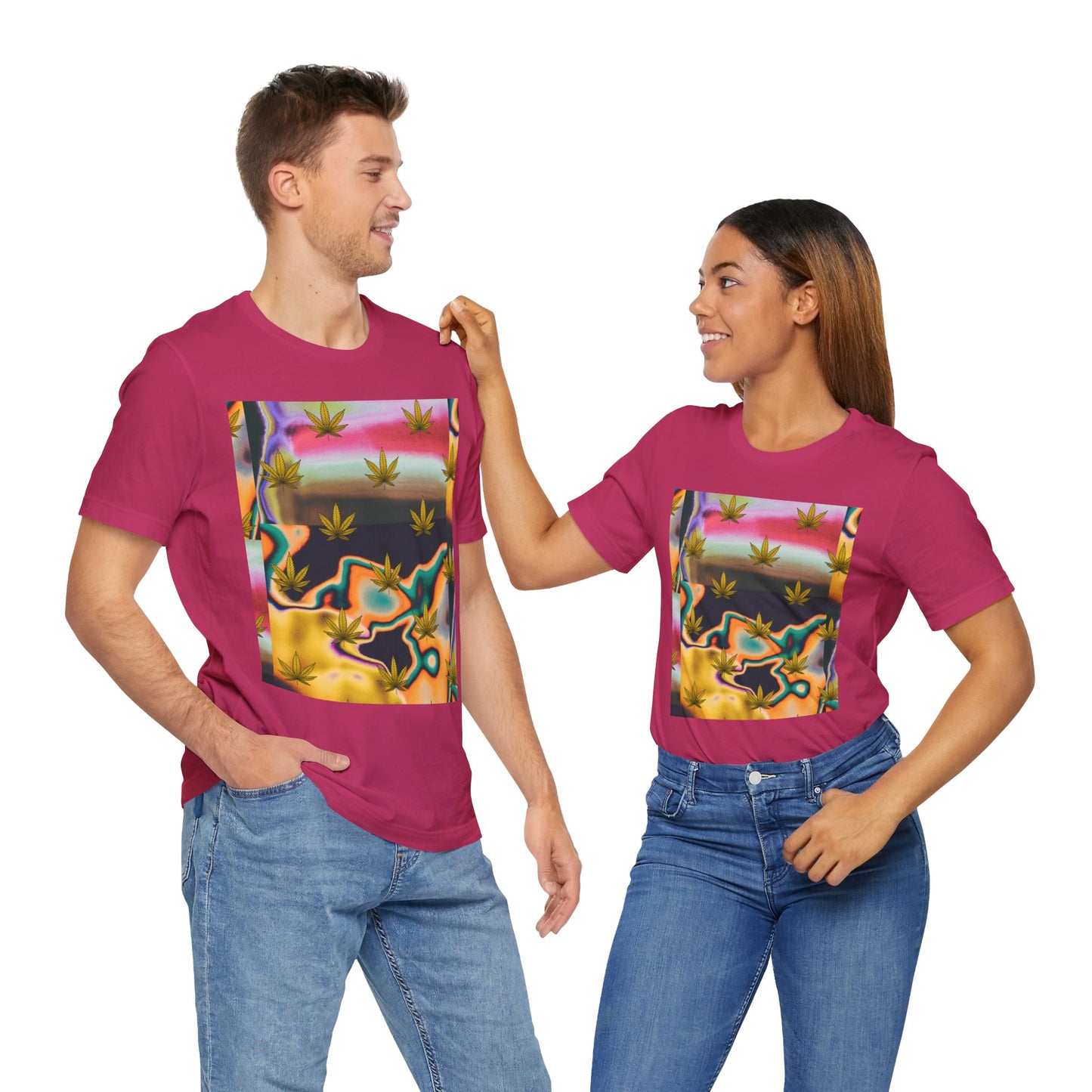 Vibrant Leaf Graphic Tee - Unisex Jersey Short Sleeve T-Shirt