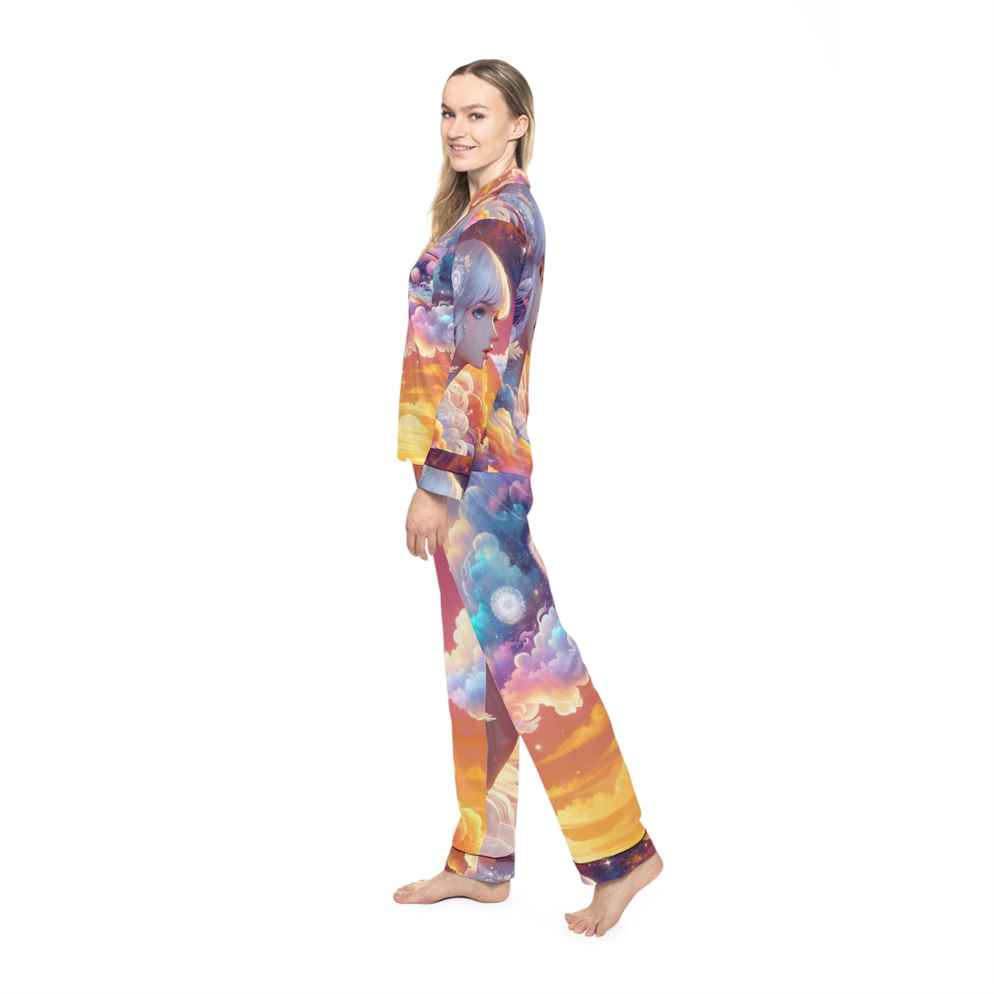 Women's Satin Pajamas (AOP)