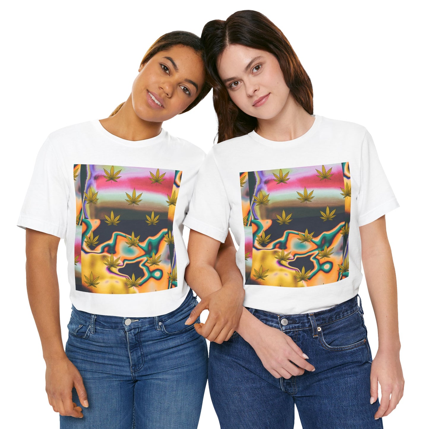 Vibrant Leaf Graphic Tee - Unisex Jersey Short Sleeve T-Shirt