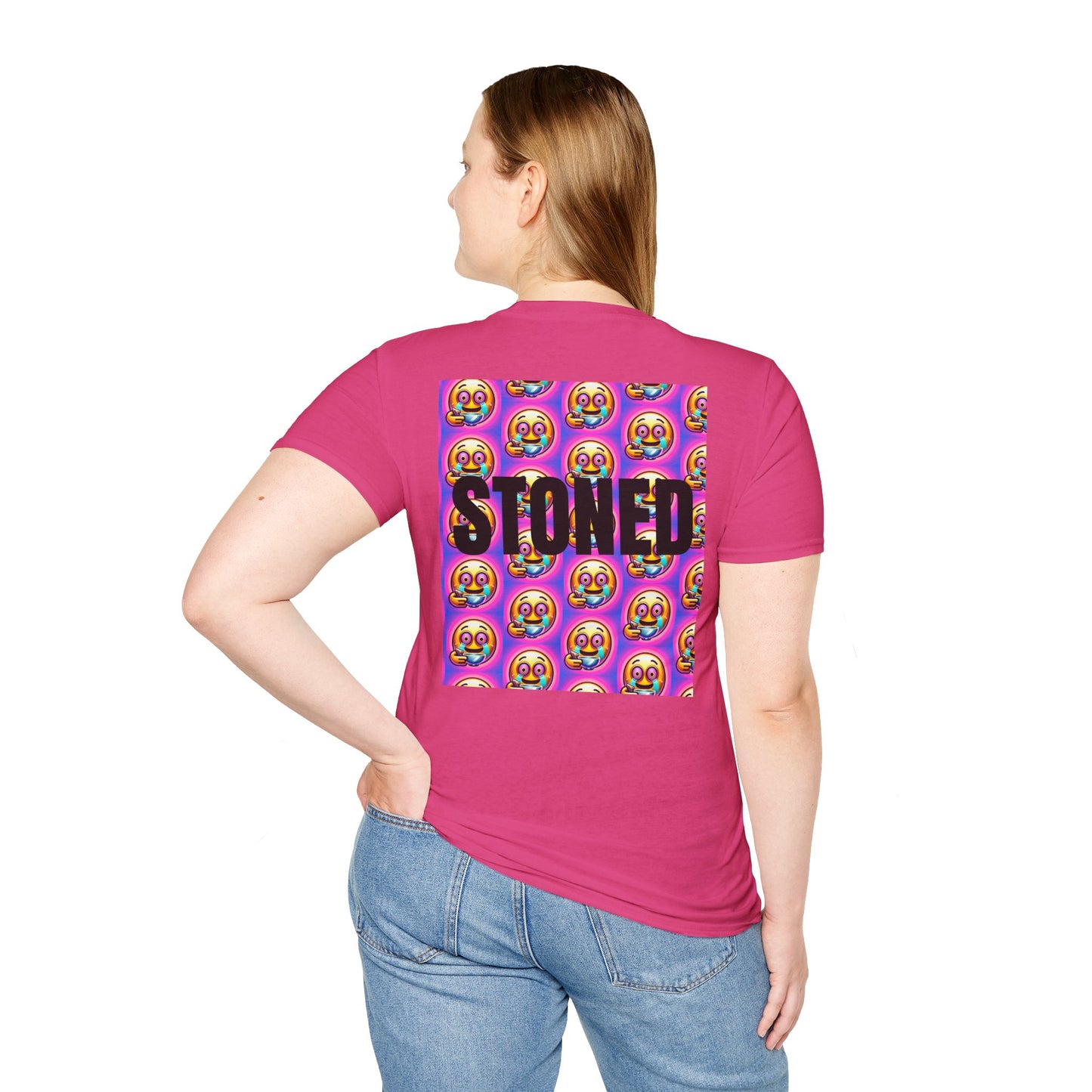Stay Stoned Unisex Softstyle T-Shirt - Retro Vibe Graphic Tee for Fun Gatherings
