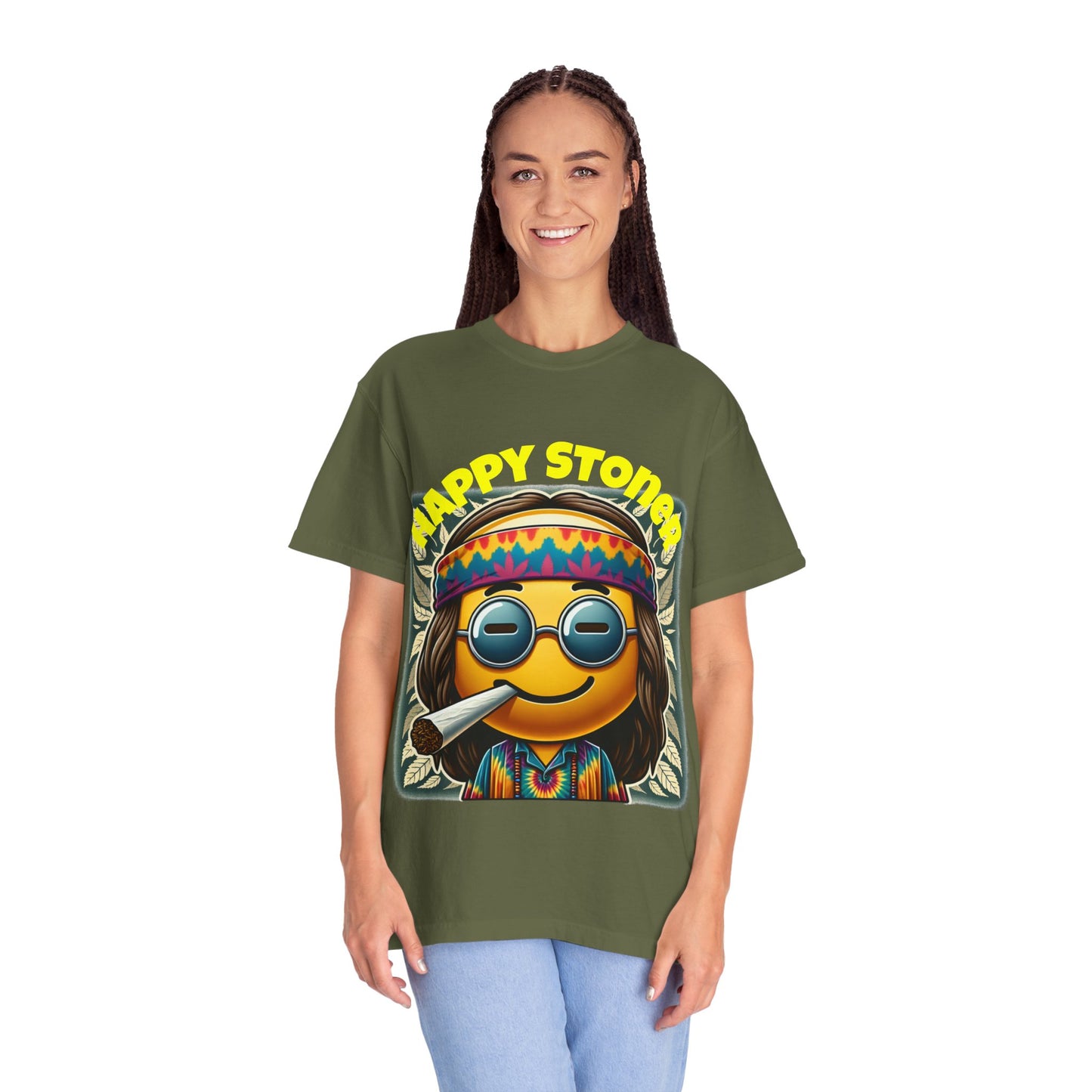 Happy Stoner Unisex Garment-Dyed T-Shirt | Chill Vibe Tee for Budding Enthusiasts