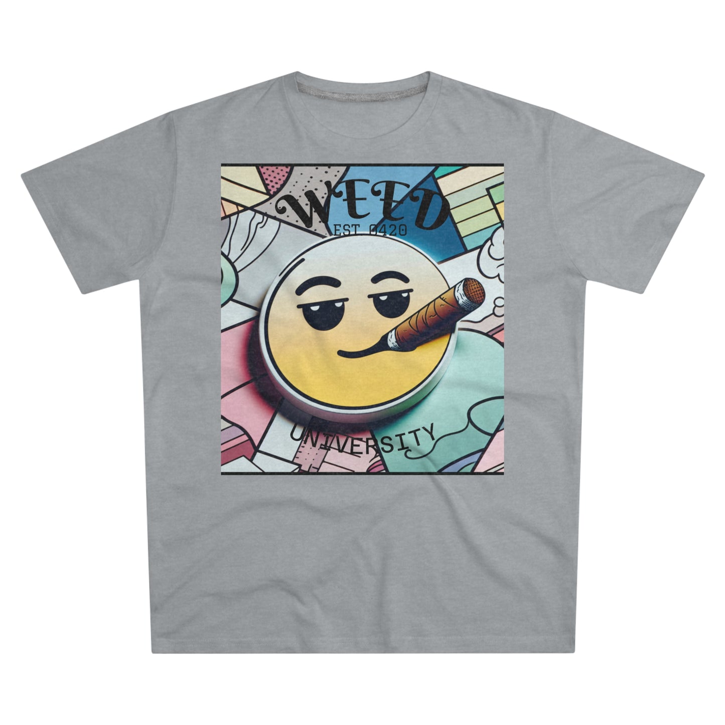 Cozy Weed University Tee - Modern Fit Cannabis T-Shirt for Fun Lovers