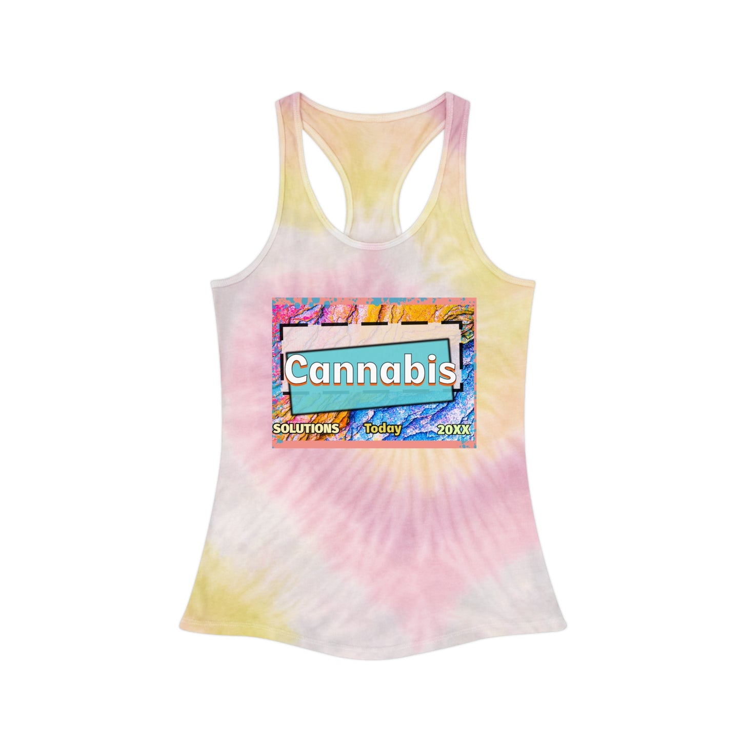 Tie Dye Cannabis Racerback Tank Top - Summer Vibes & Chill Style