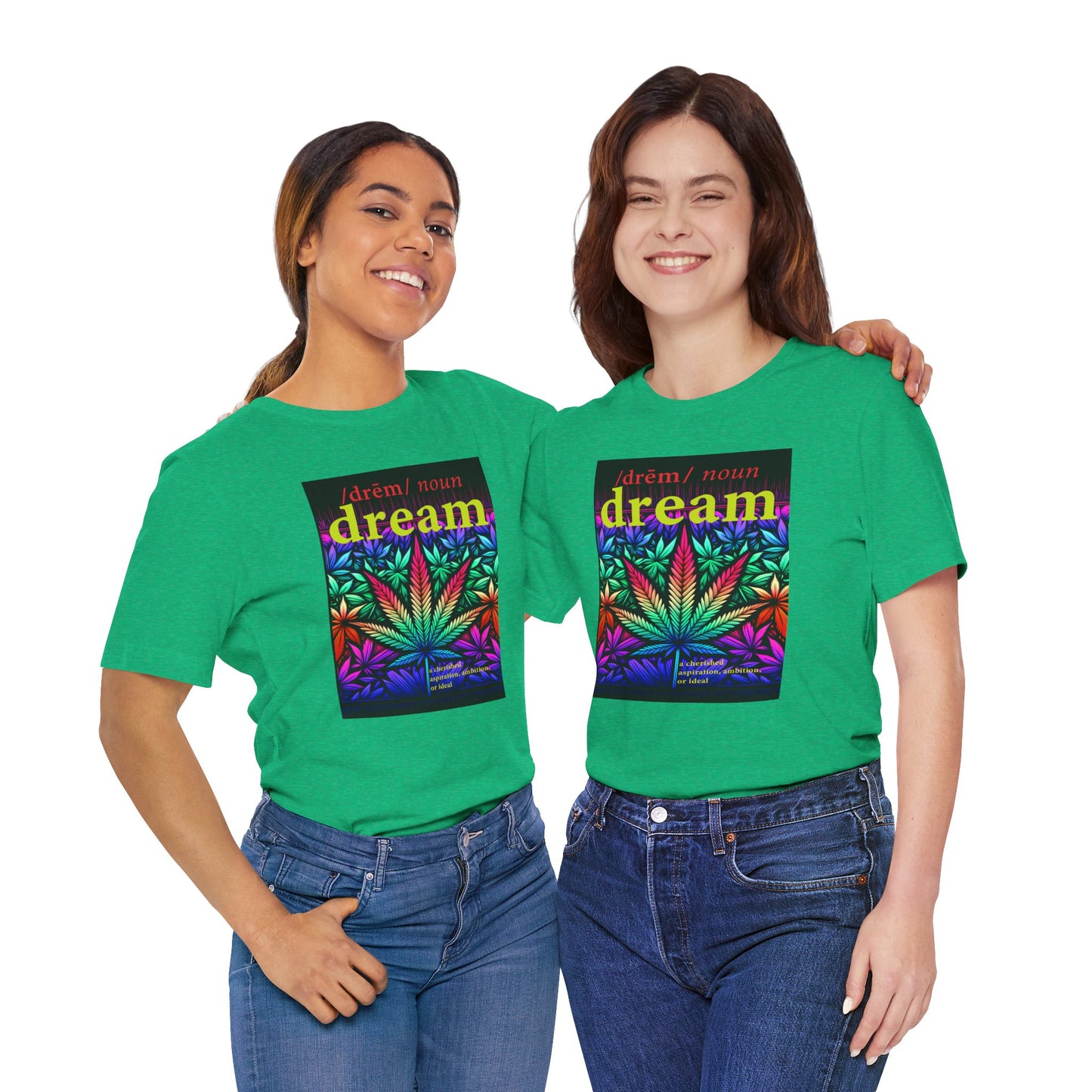 Dream Inspired Unisex Jersey Tee - Vibrant Cannabis Graphic T-Shirt