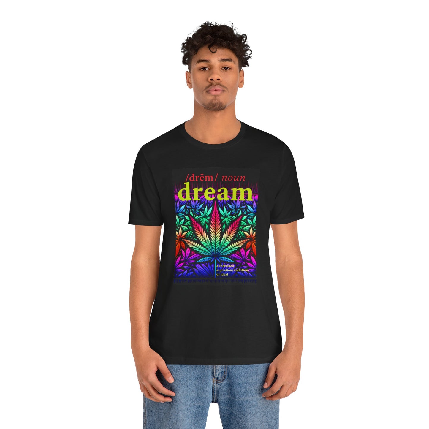 Dream Inspired Unisex Jersey Tee - Vibrant Cannabis Graphic T-Shirt