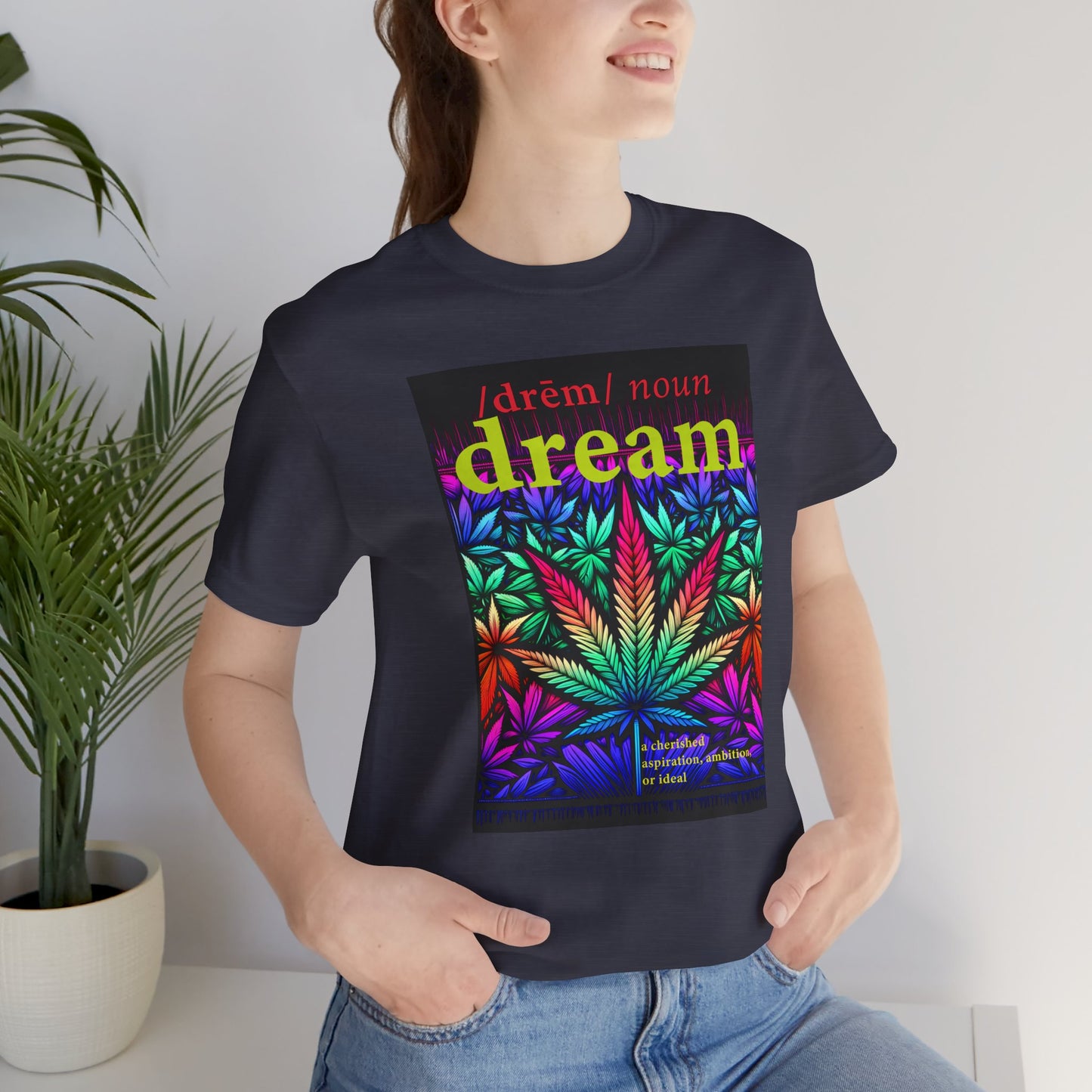 Dream Inspired Unisex Jersey Tee - Vibrant Cannabis Graphic T-Shirt