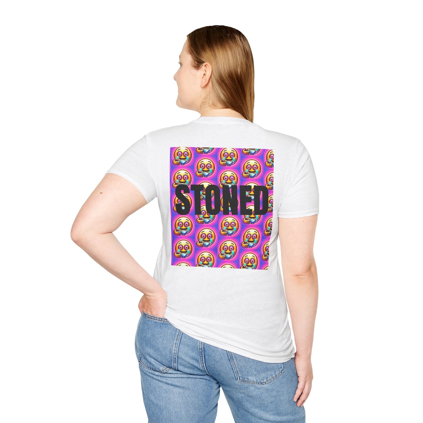 Stay Stoned Unisex Softstyle T-Shirt - Retro Vibe Graphic Tee for Fun Gatherings