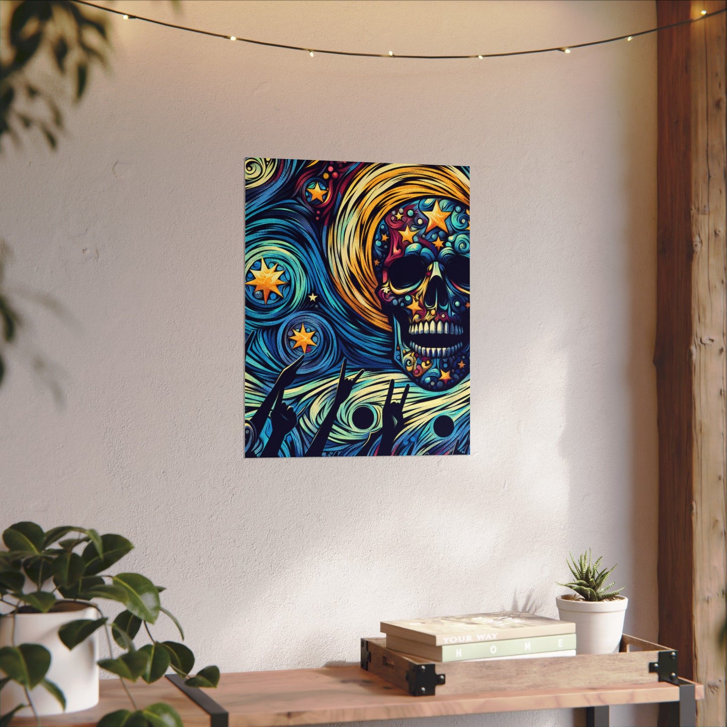 Midnight Rock N Roll Textured Watercolor Matte Posters