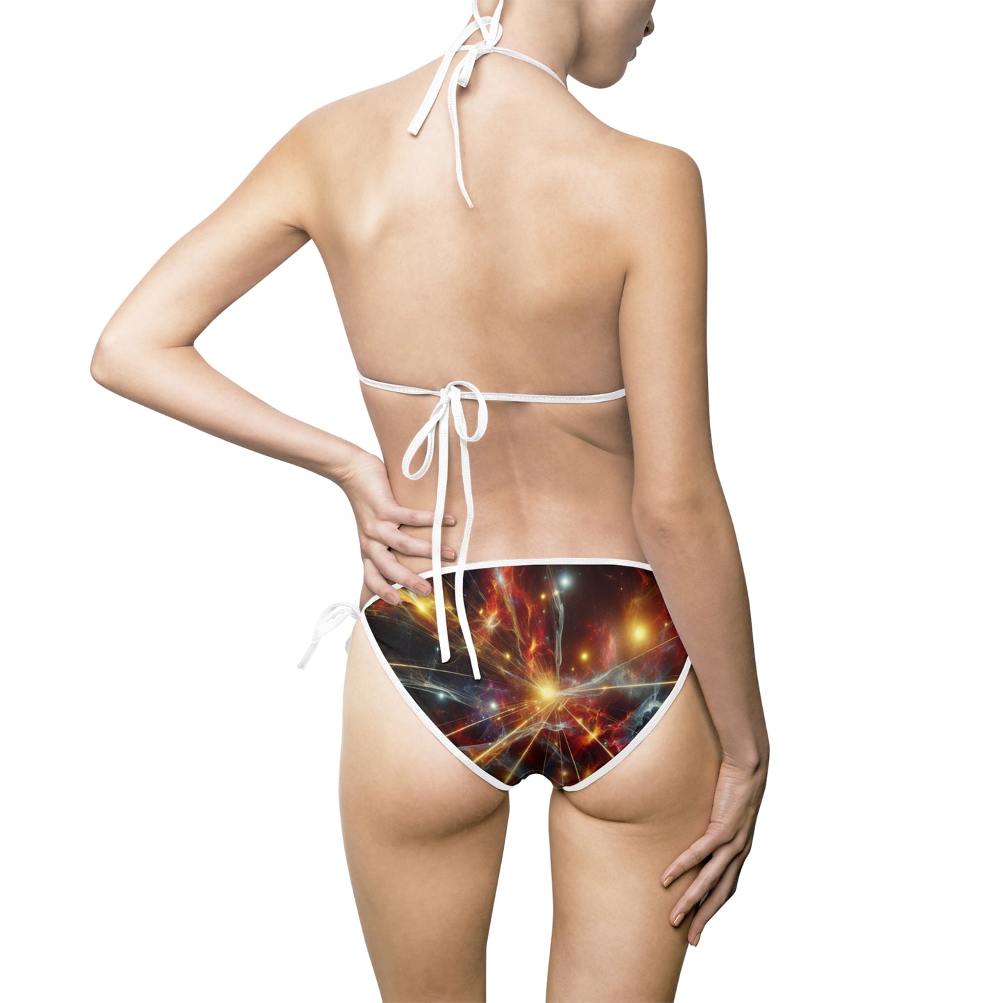 Cosmic Vibes Women's Bikini Swimsuit - Vibrant Galaxy Print for Summer Fun