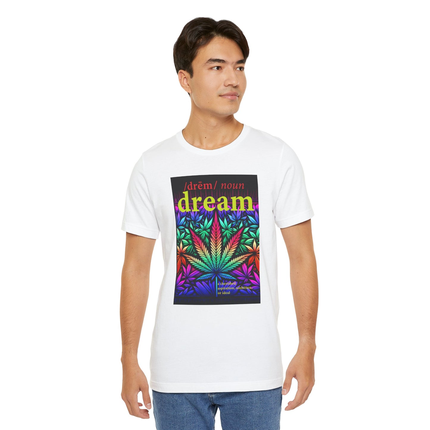 Dream Inspired Unisex Jersey Tee - Vibrant Cannabis Graphic T-Shirt