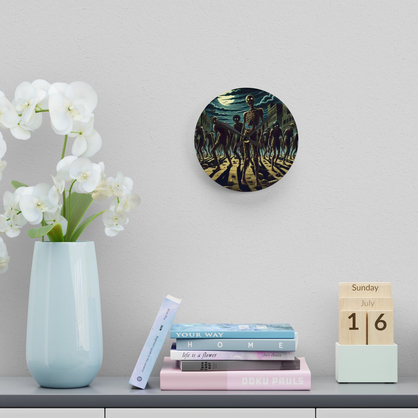 Yummy Zombies Acrylic Wall Clock