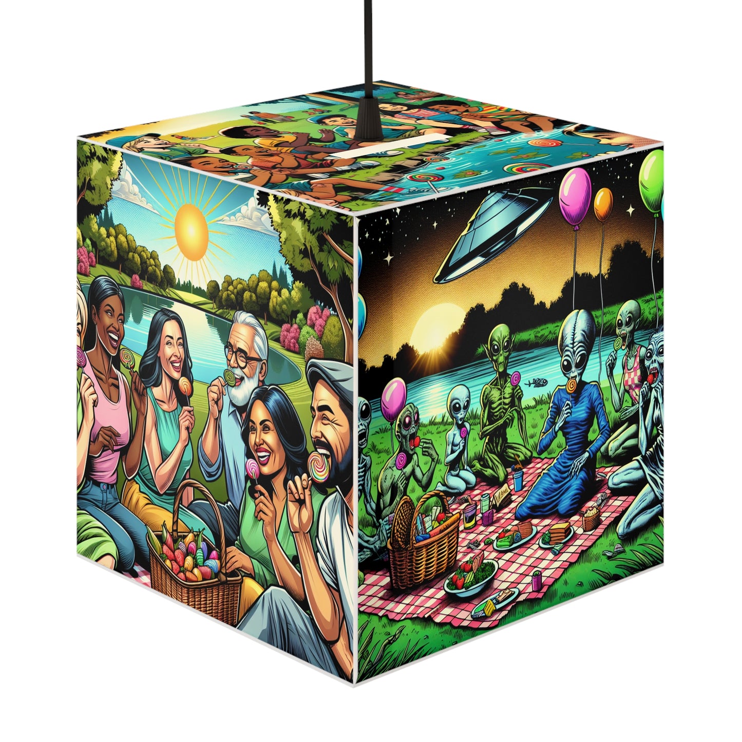 Love Great Friends Light Cube Lamp