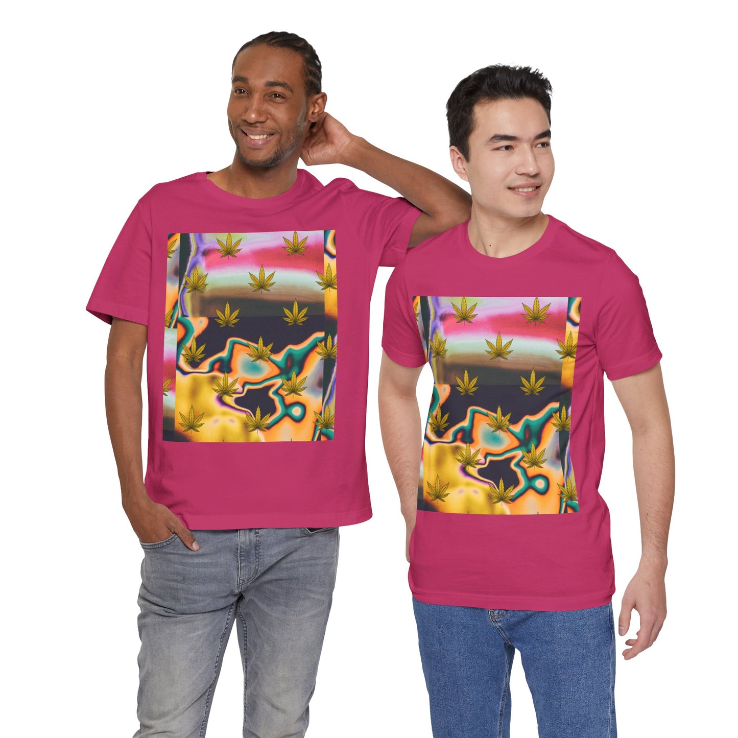 Vibrant Leaf Graphic Tee - Unisex Jersey Short Sleeve T-Shirt