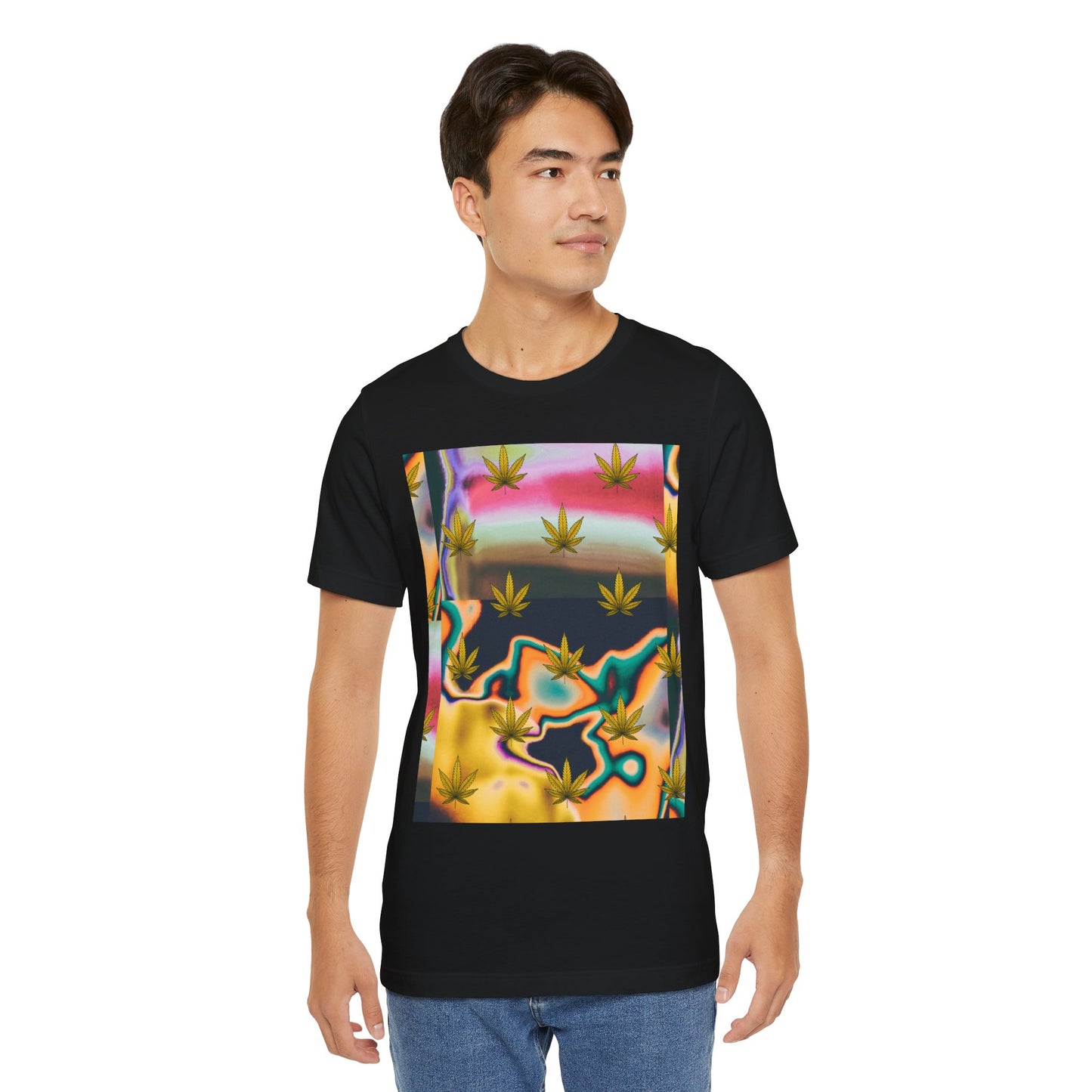 Vibrant Leaf Graphic Tee - Unisex Jersey Short Sleeve T-Shirt