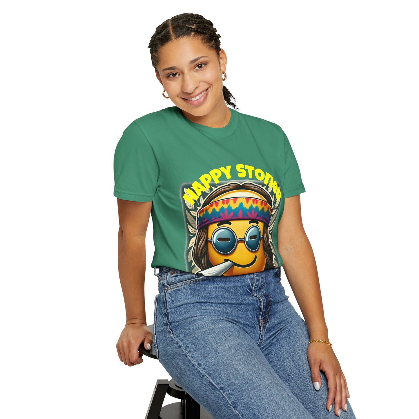 Happy Stoner Unisex Garment-Dyed T-Shirt | Chill Vibe Tee for Budding Enthusiasts