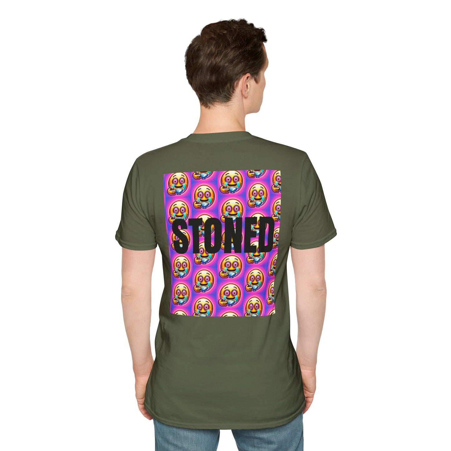 Stay Stoned Unisex Softstyle T-Shirt - Retro Vibe Graphic Tee for Fun Gatherings