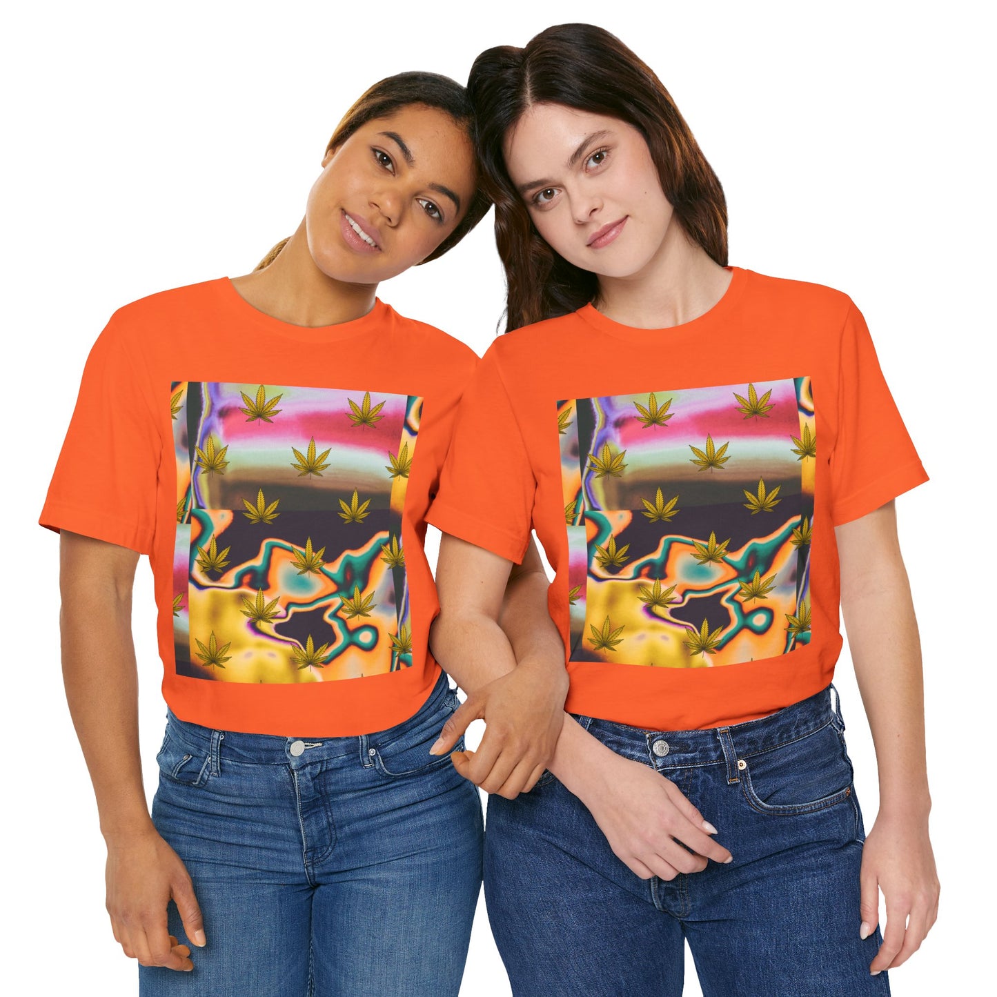 Vibrant Leaf Graphic Tee - Unisex Jersey Short Sleeve T-Shirt