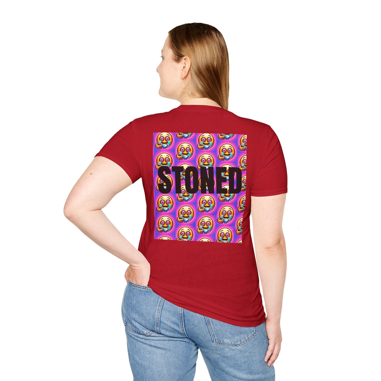 Stay Stoned Unisex Softstyle T-Shirt - Retro Vibe Graphic Tee for Fun Gatherings