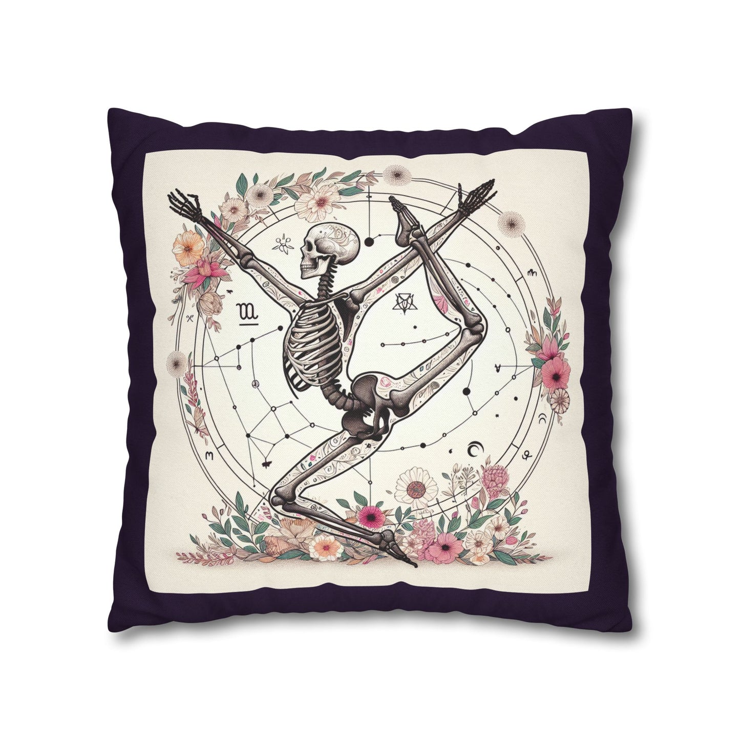 Astrological Skeleton Decorative Pillowcase