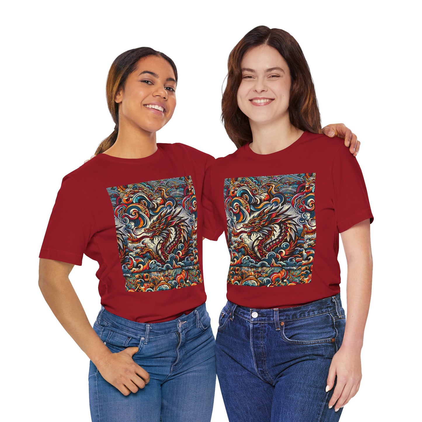 Vibrant Dragon Graphic Tee - Unisex Jersey Short Sleeve Shirt