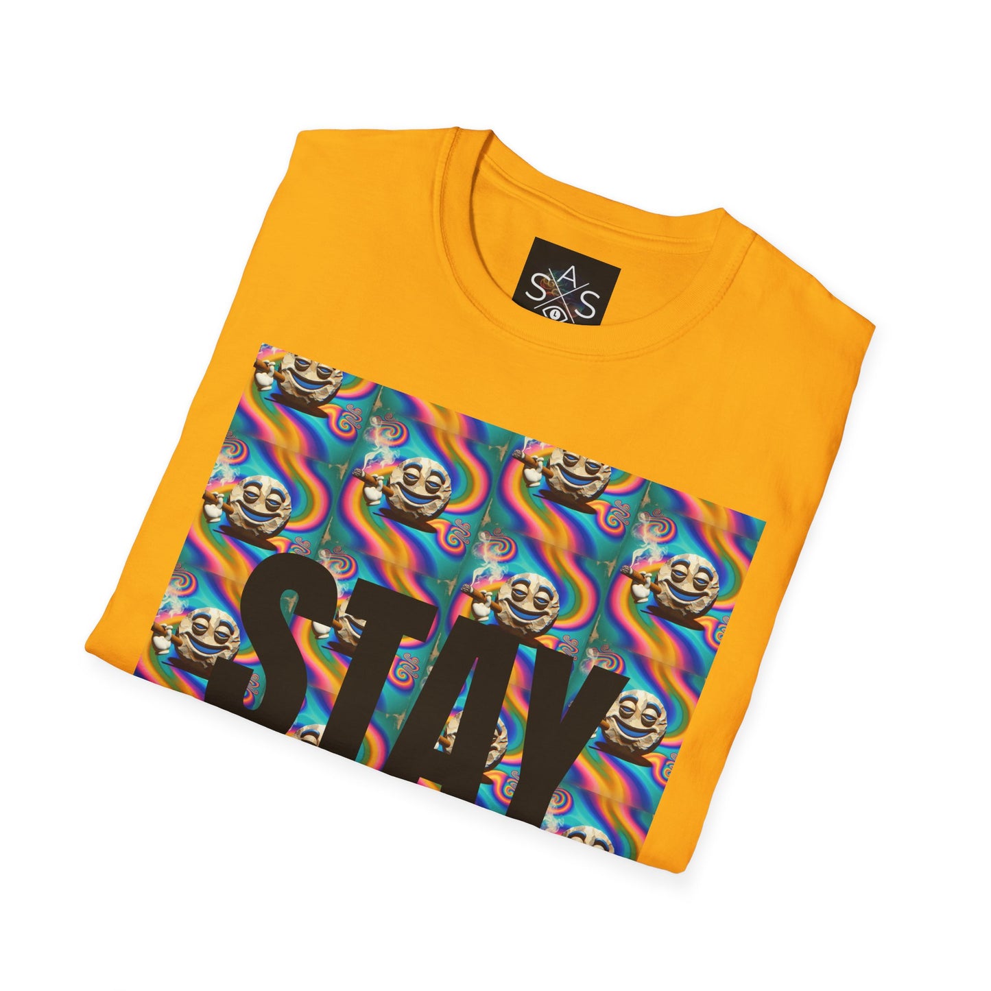 Stay Stoned Unisex Softstyle T-Shirt - Retro Vibe Graphic Tee for Fun Gatherings