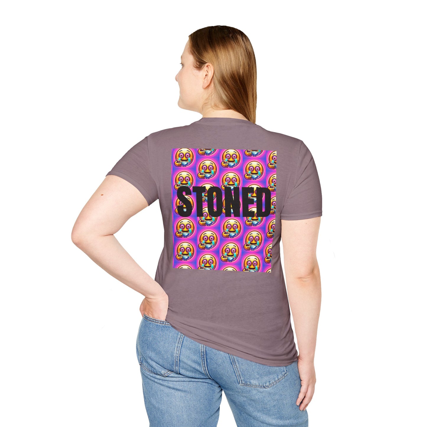 Stay Stoned Unisex Softstyle T-Shirt - Retro Vibe Graphic Tee for Fun Gatherings