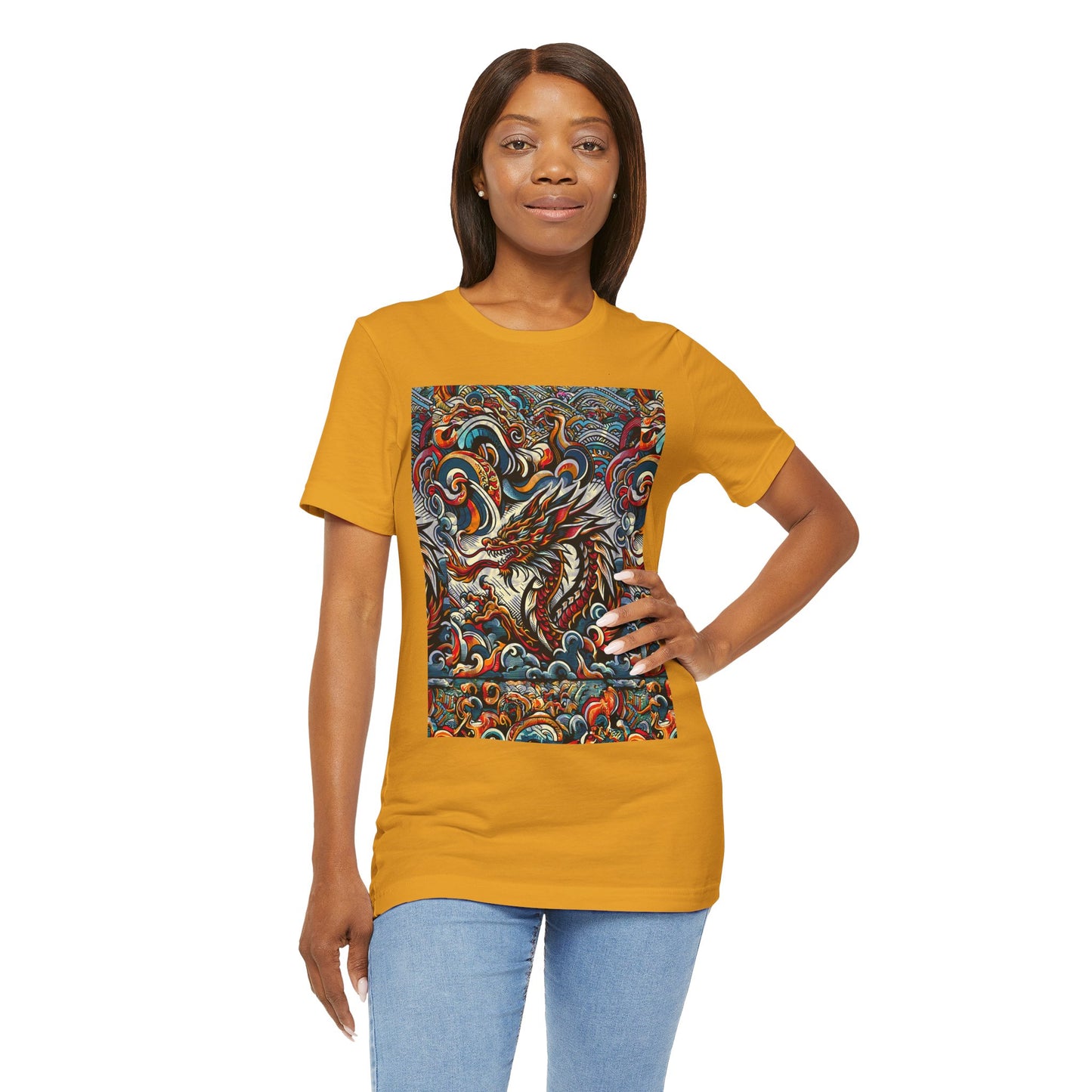 Vibrant Dragon Graphic Tee - Unisex Jersey Short Sleeve Shirt