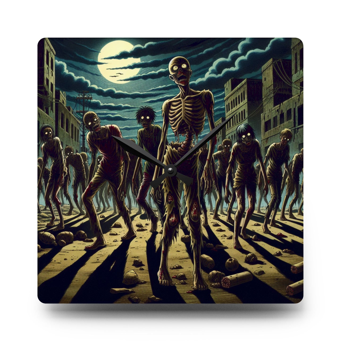 Yummy Zombies Acrylic Wall Clock