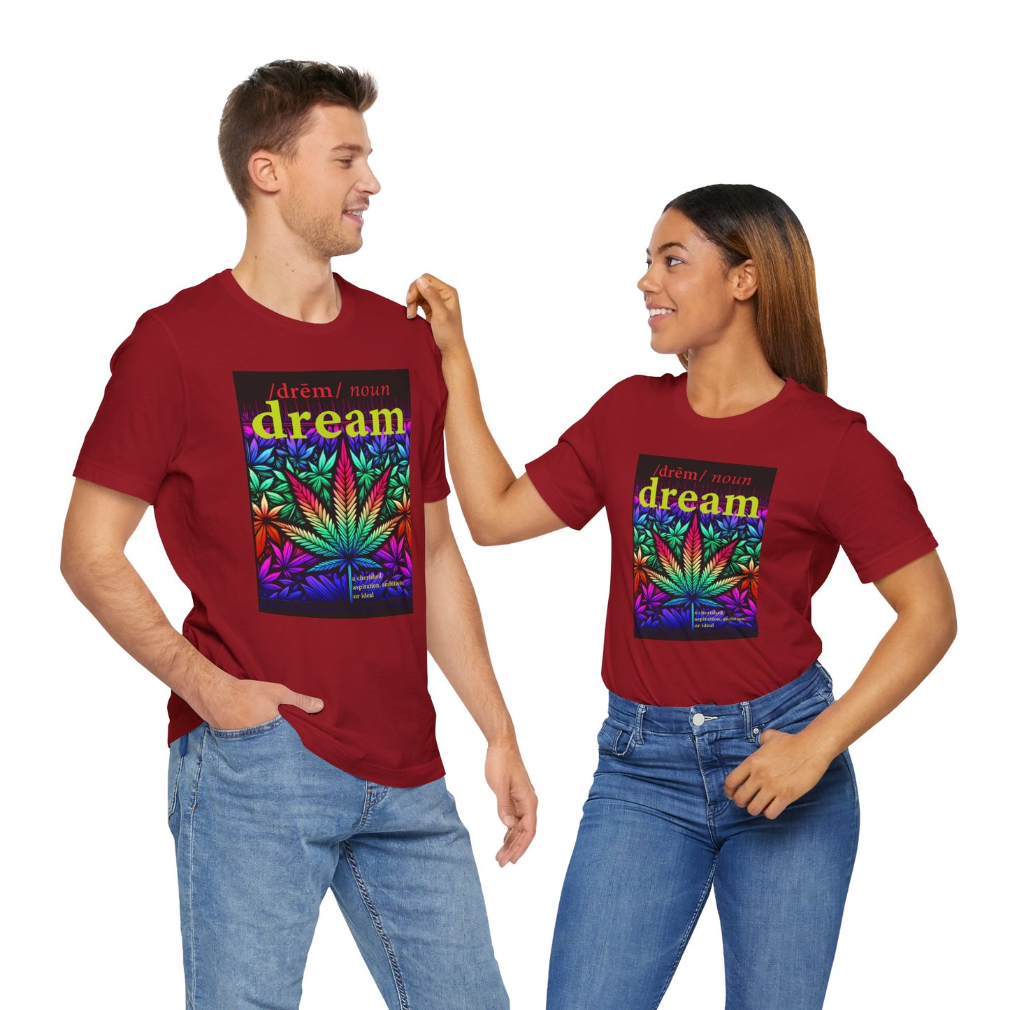 Dream Inspired Unisex Jersey Tee - Vibrant Cannabis Graphic T-Shirt