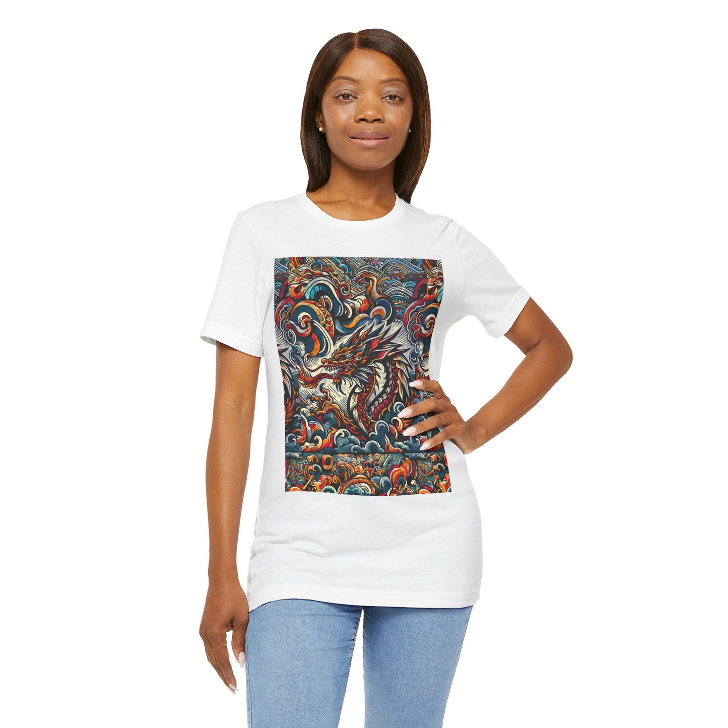 Vibrant Dragon Graphic Tee - Unisex Jersey Short Sleeve Shirt