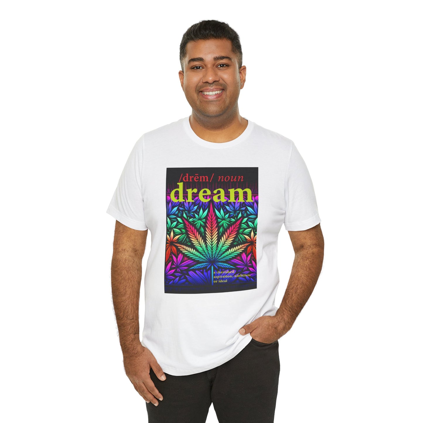 Dream Inspired Unisex Jersey Tee - Vibrant Cannabis Graphic T-Shirt