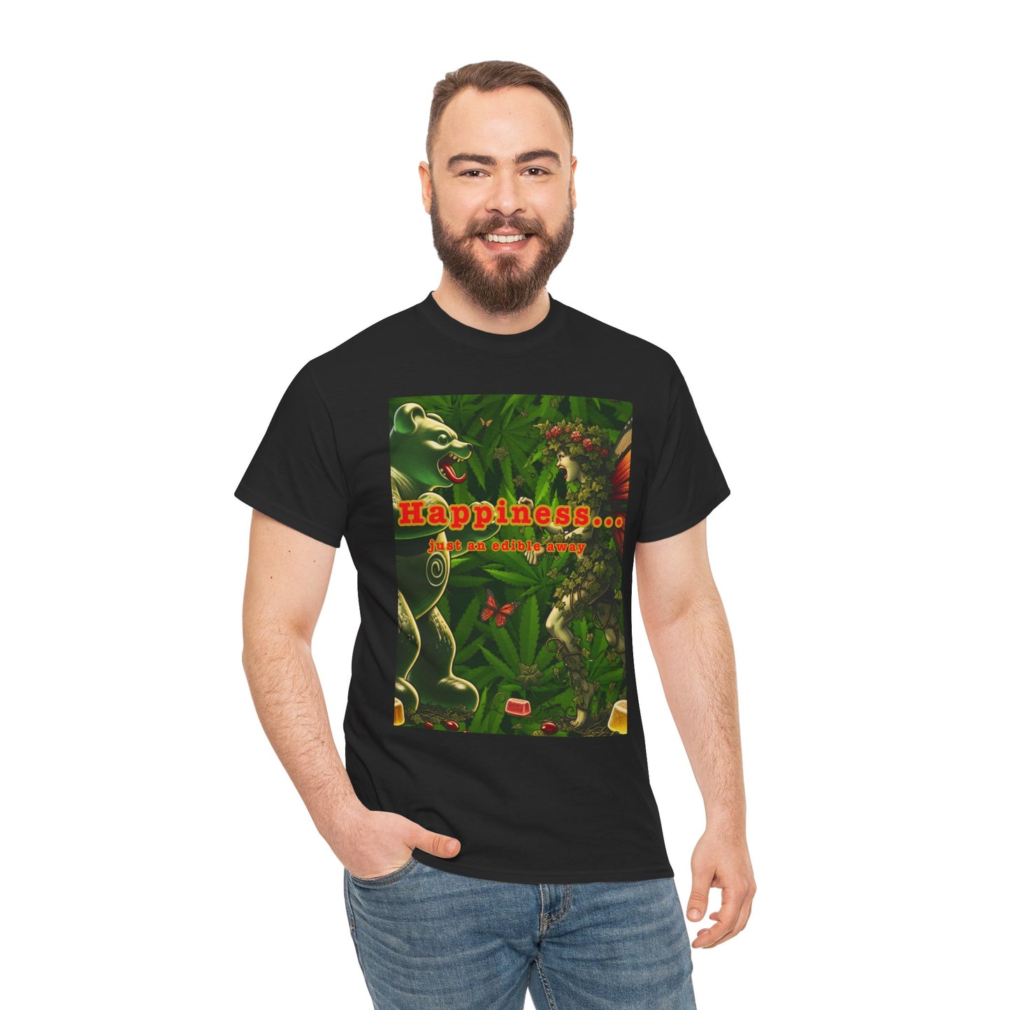 Happiness Jungle Unisex Heavy Cotton Tee, Graphic T-Shirt, Nature Lover Gift, Summer Wardrobe Essential, Unisex Casual Wear