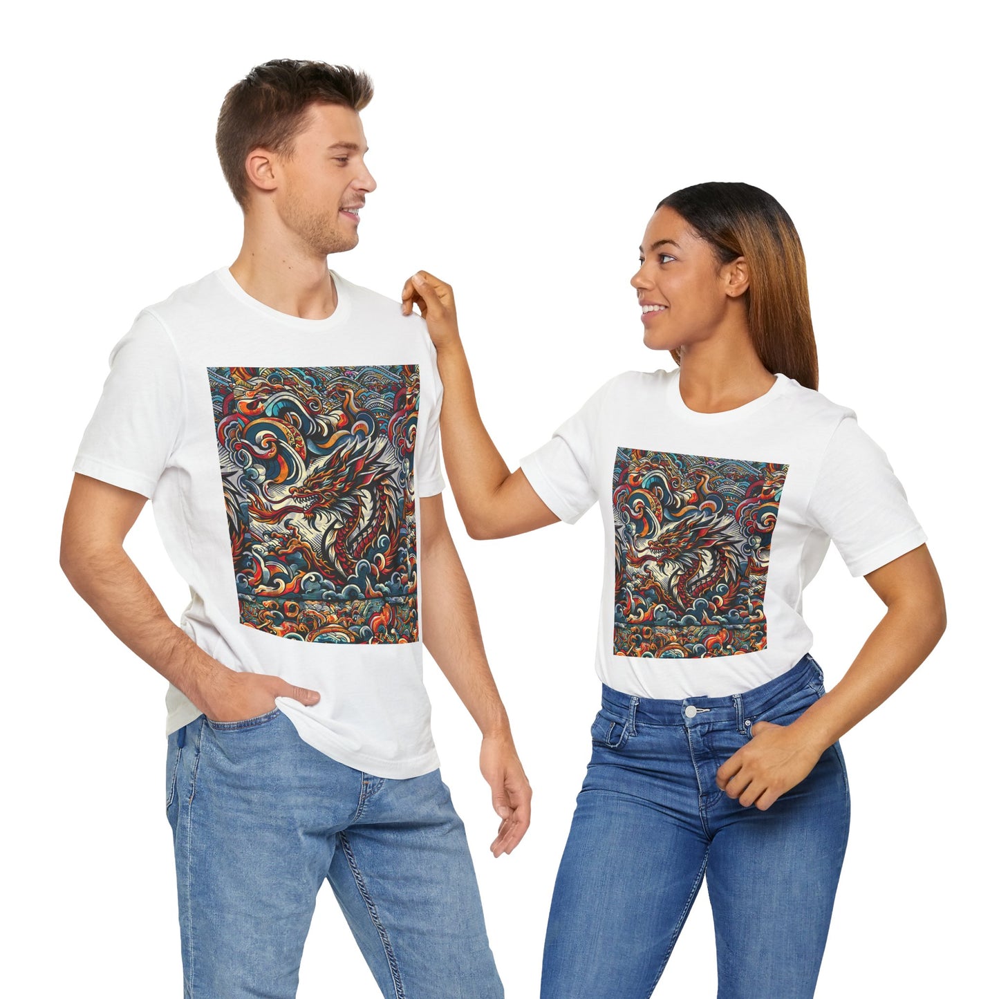 Vibrant Dragon Graphic Tee - Unisex Jersey Short Sleeve Shirt
