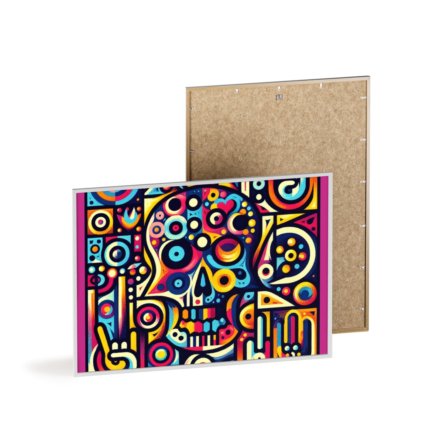 Skull Rock N Roll Posters with Wooden Frame