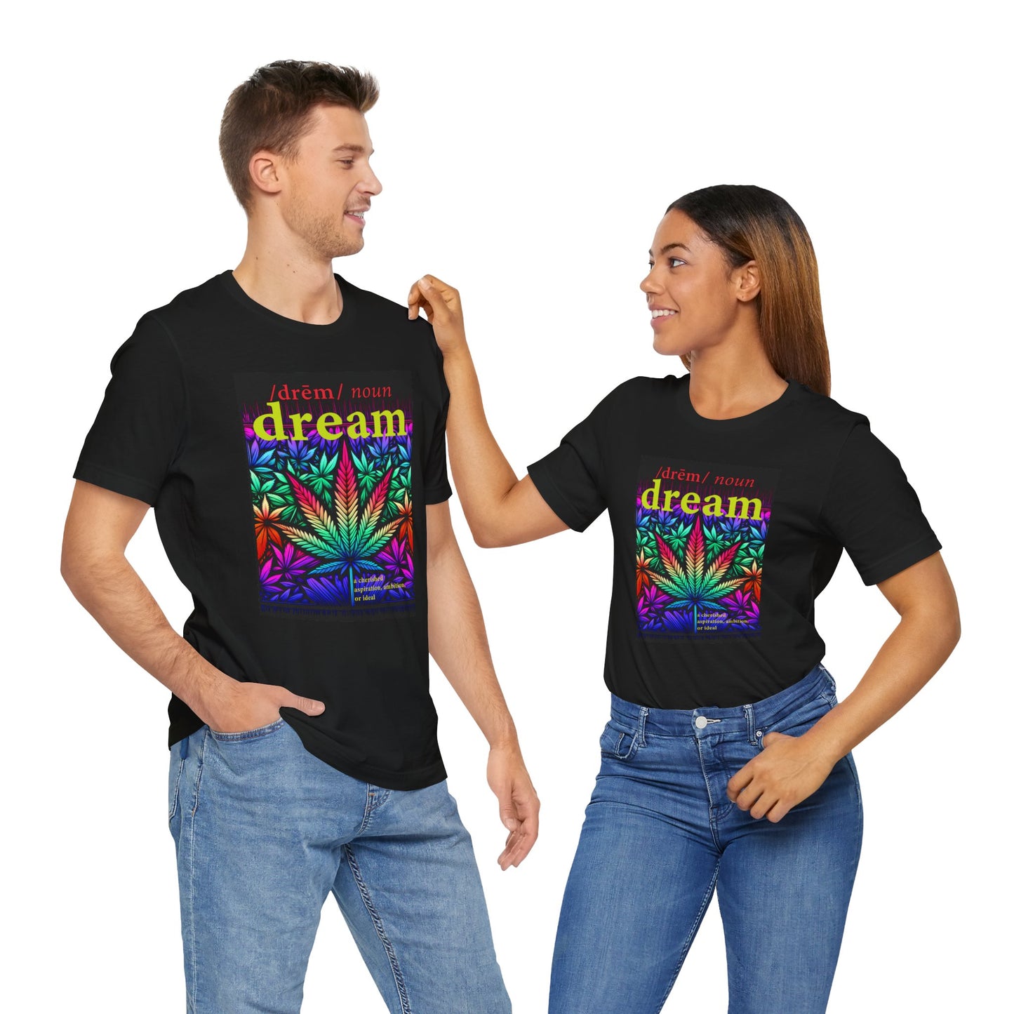 Dream Inspired Unisex Jersey Tee - Vibrant Cannabis Graphic T-Shirt