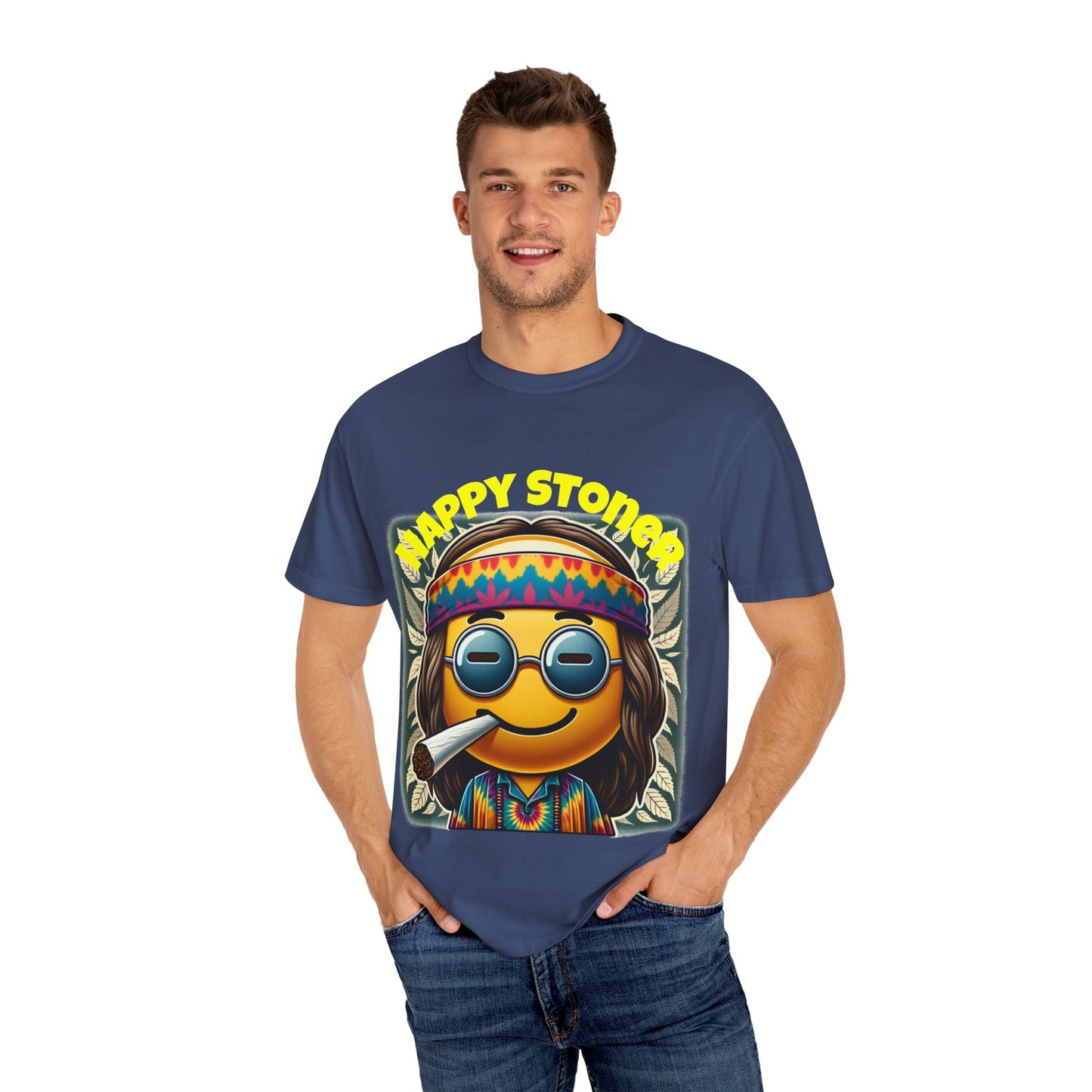 Happy Stoner Unisex Garment-Dyed T-Shirt | Chill Vibe Tee for Budding Enthusiasts