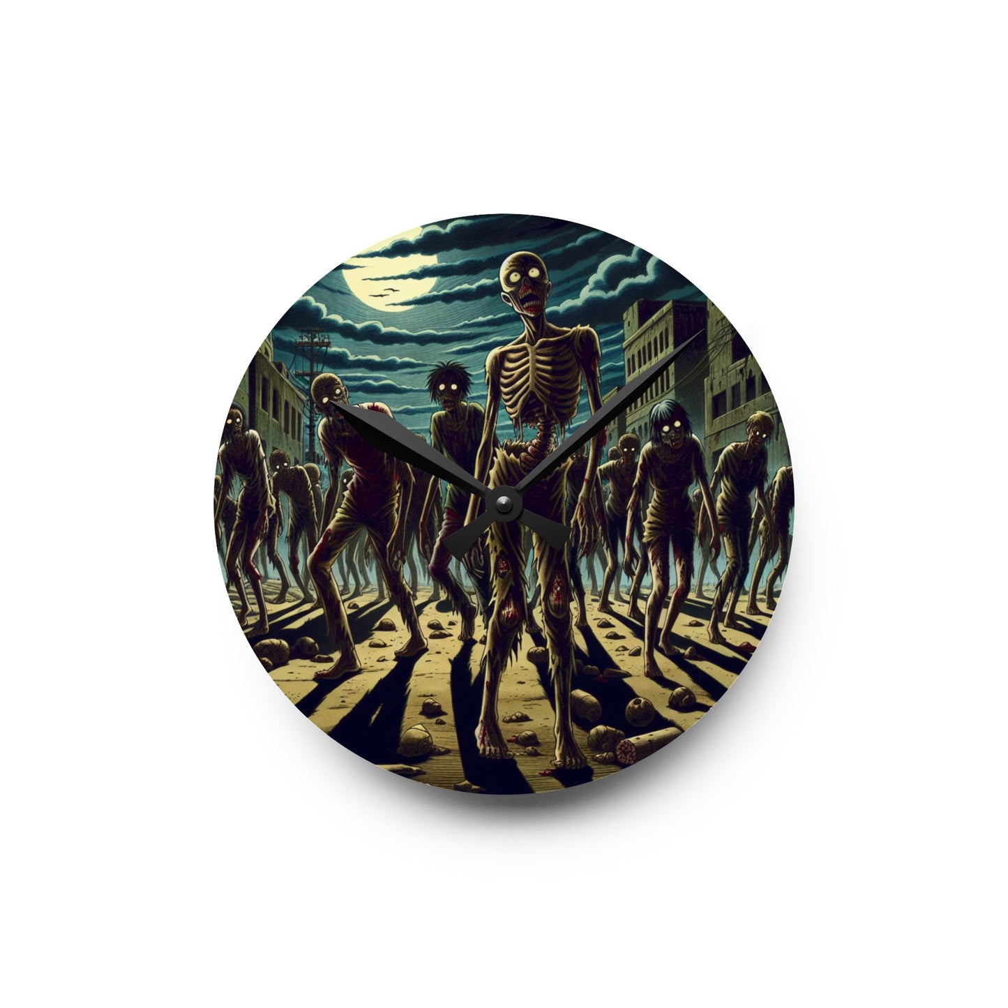 Yummy Zombies Acrylic Wall Clock