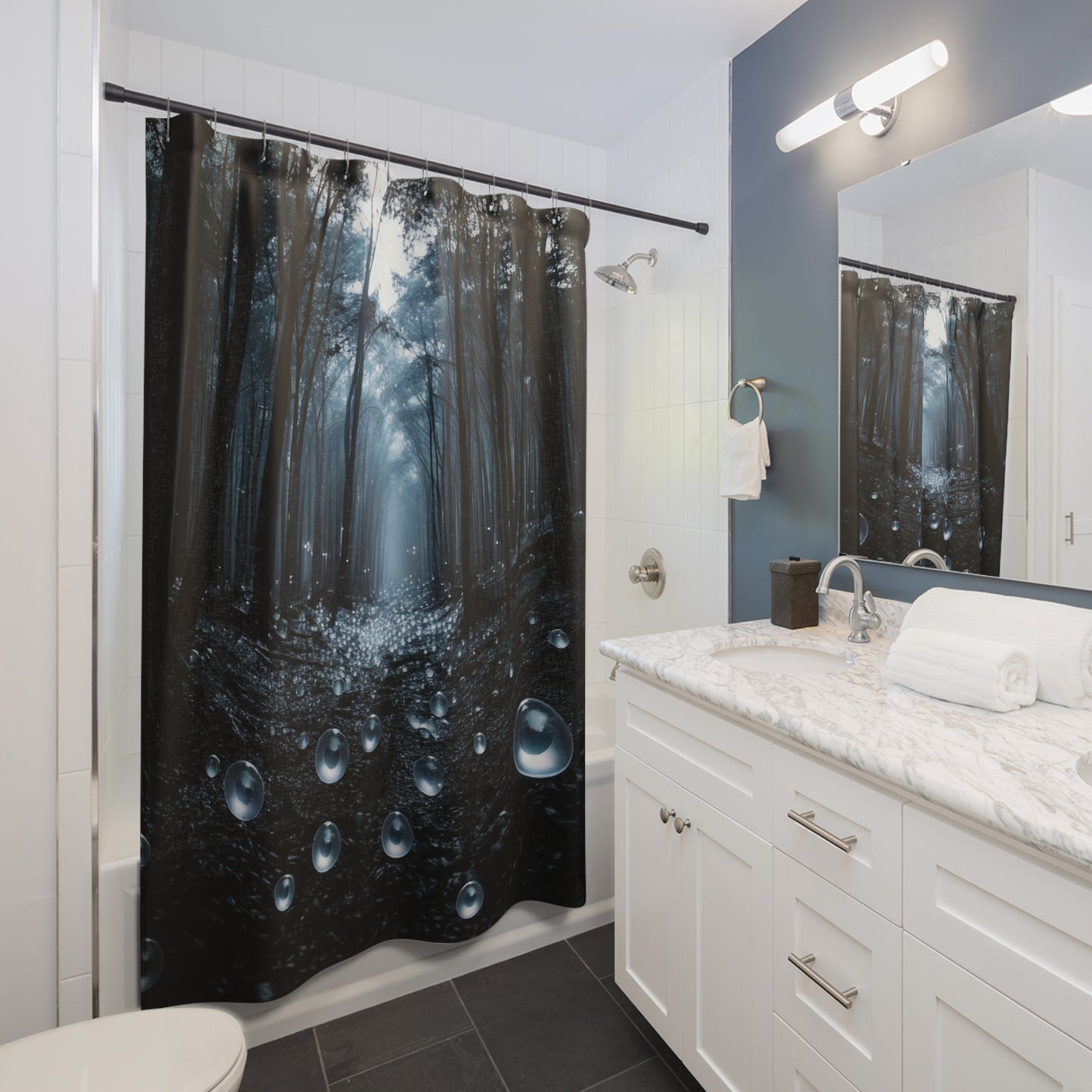 Simple Alluring Style A Walk into the Woods Shower Curtains