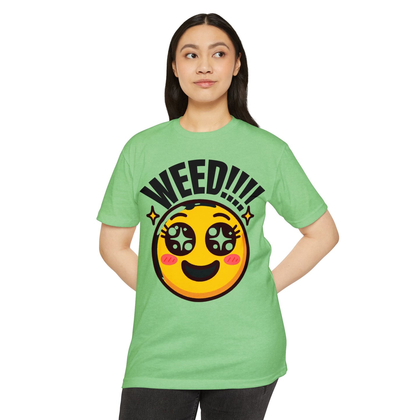 Fun Weed Smiley Face T-Shirt for Cannabis Lovers