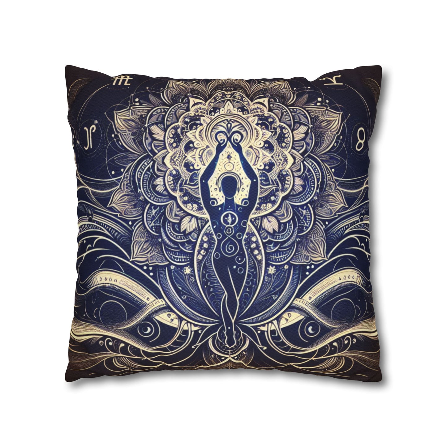 Mandala Yoga Inspired Square Pillowcase | Bohemian Home Decor
