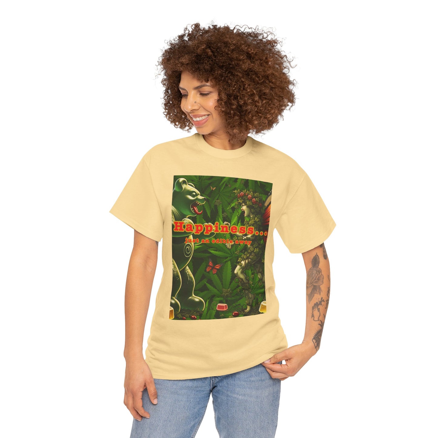 Happiness Jungle Unisex Heavy Cotton Tee, Graphic T-Shirt, Nature Lover Gift, Summer Wardrobe Essential, Unisex Casual Wear