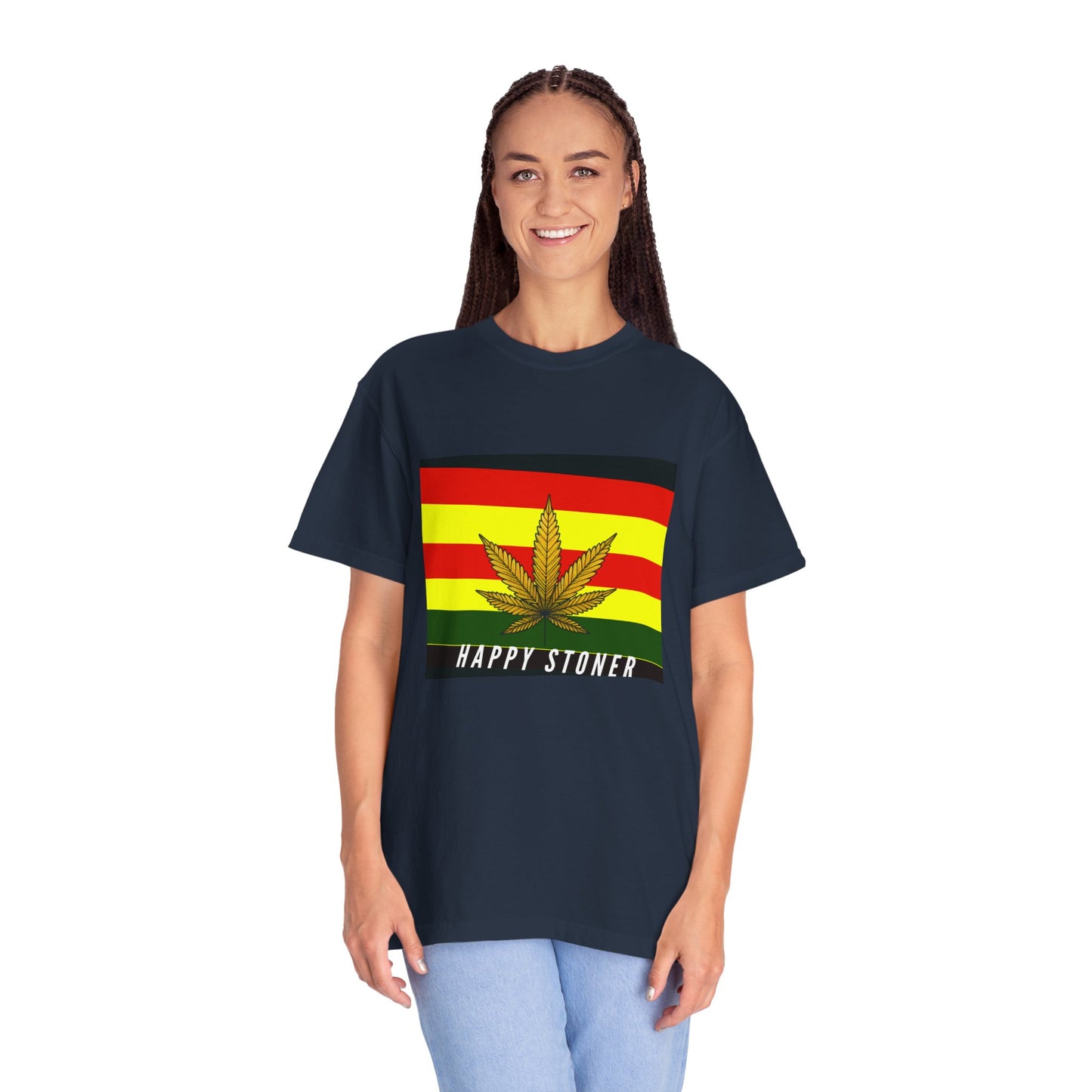 Happy Stoner Unisex Garment-Dyed T-shirt - Chill Vibes for Cannabis Enthusiasts