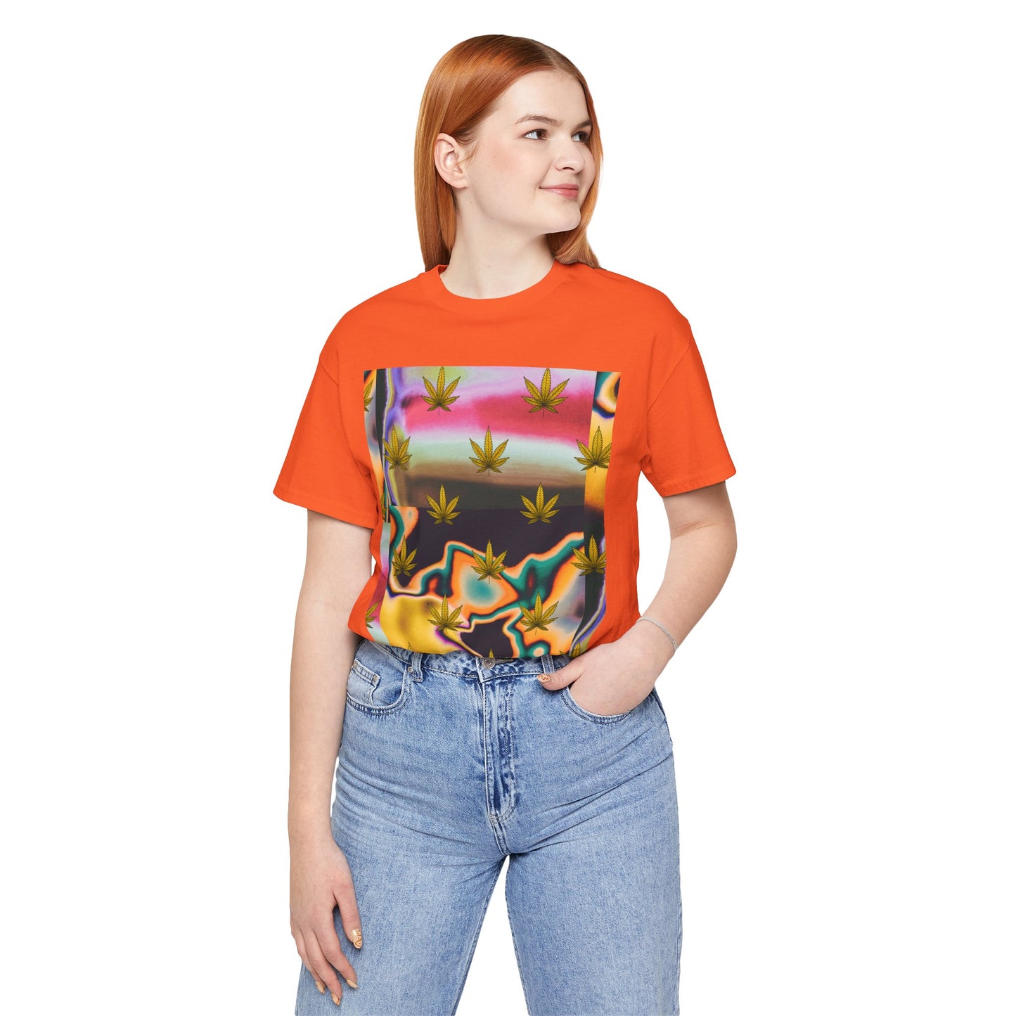 Vibrant Leaf Graphic Tee - Unisex Jersey Short Sleeve T-Shirt
