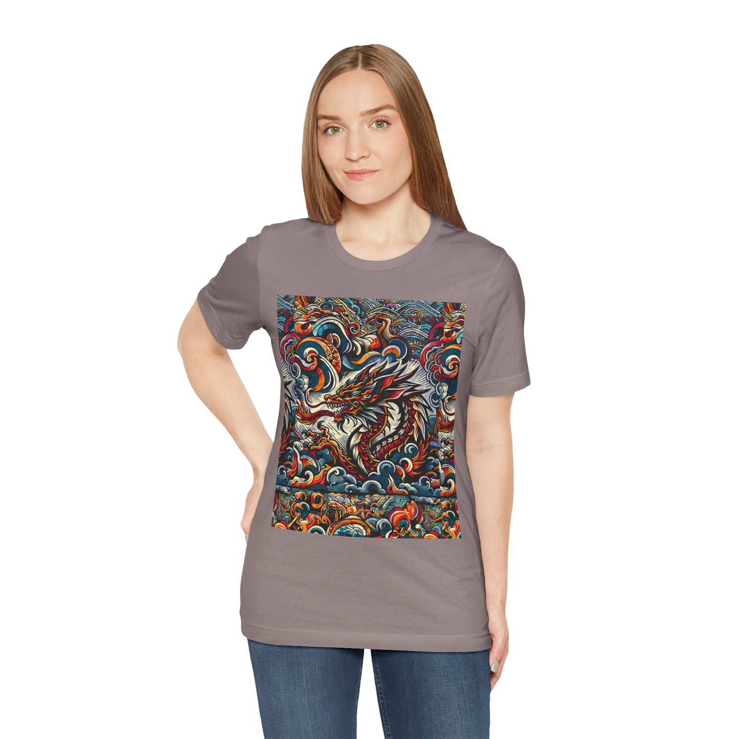 Vibrant Dragon Graphic Tee - Unisex Jersey Short Sleeve Shirt