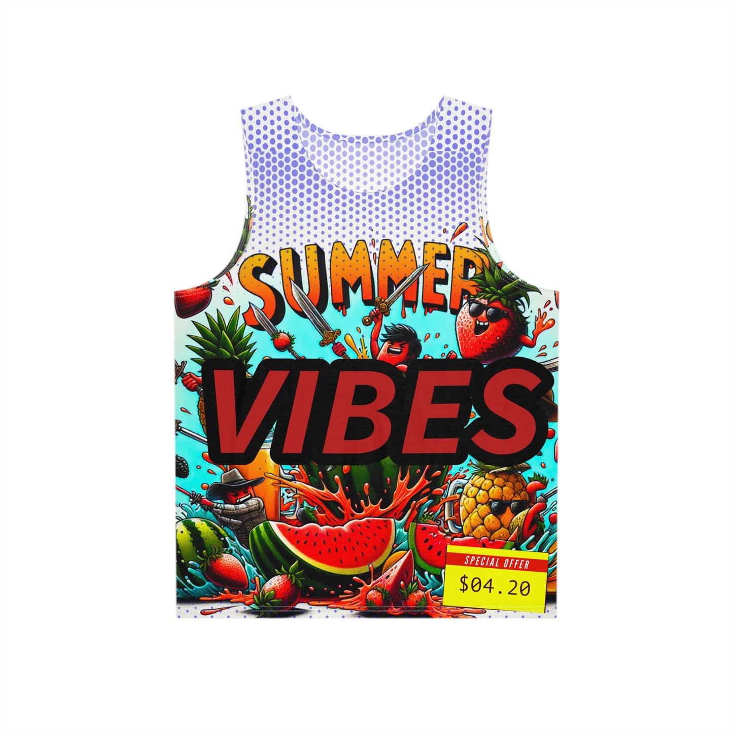 Men's Summer Vibes Tank Top - Colorful Tropical Graphic Tee