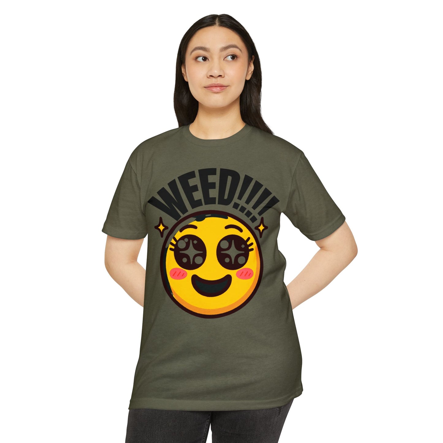 Fun Weed Smiley Face T-Shirt for Cannabis Lovers