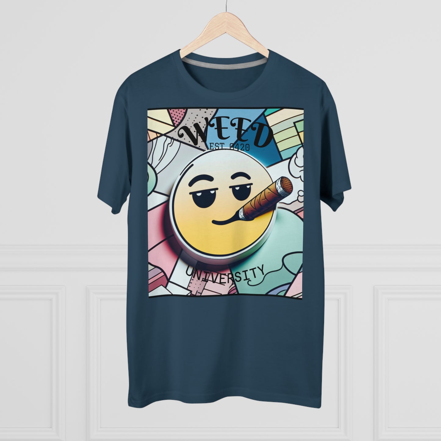 Cozy Weed University Tee - Modern Fit Cannabis T-Shirt for Fun Lovers