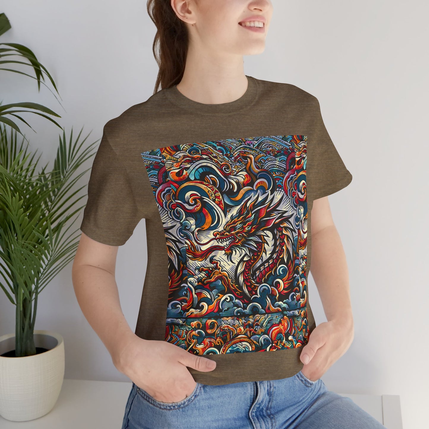 Vibrant Dragon Graphic Tee - Unisex Jersey Short Sleeve Shirt